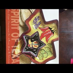 Spirit of Texas large glass platter set